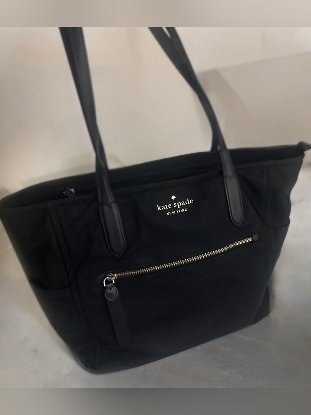 Kate Spade Chelsea Large Nylon Tote Bag Black | Lightweight Travel Diaper Bag